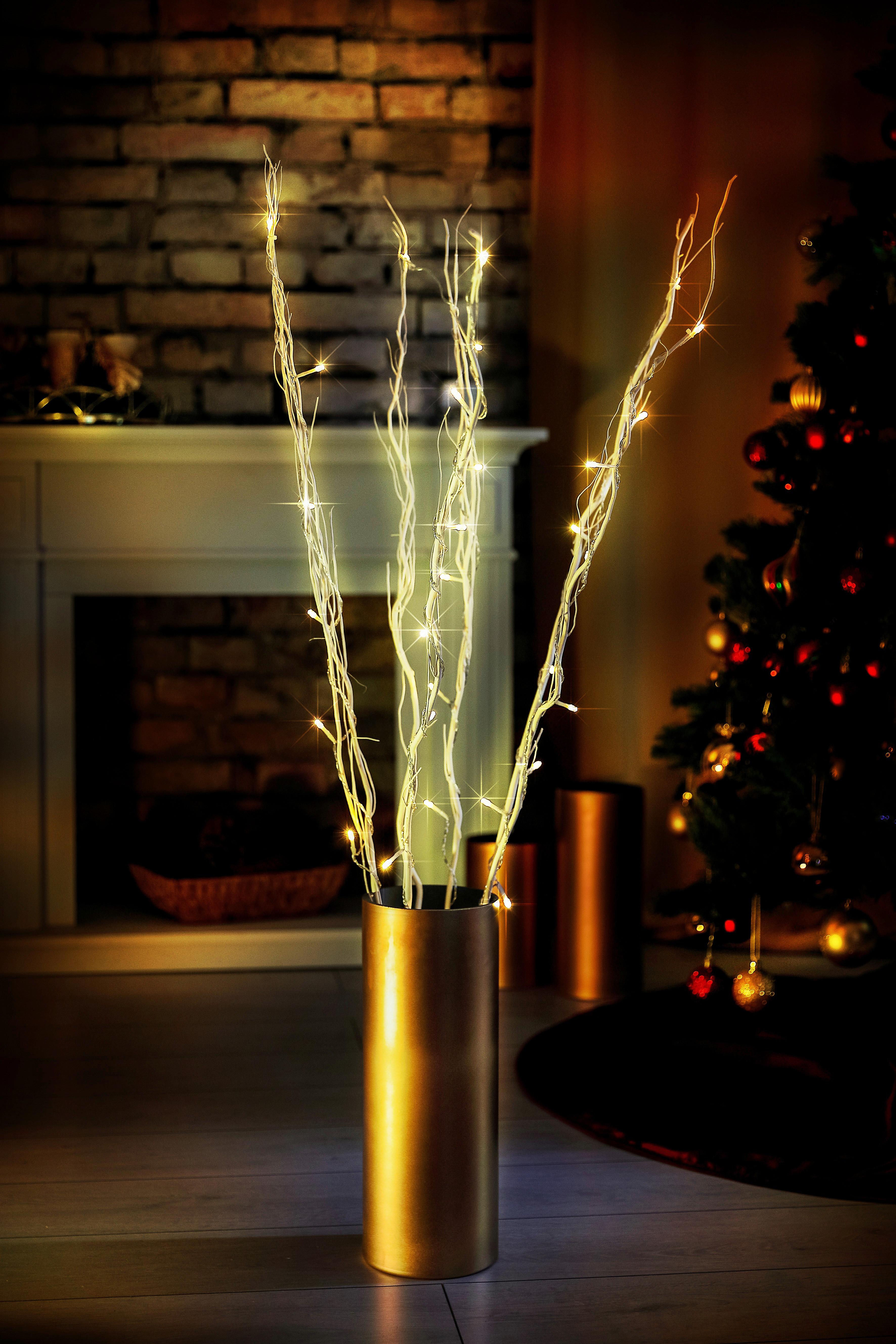 Led Karácsonyi Figura Világító Ág - ezüstszínű, Basics, műanyag/fém (120cm)
