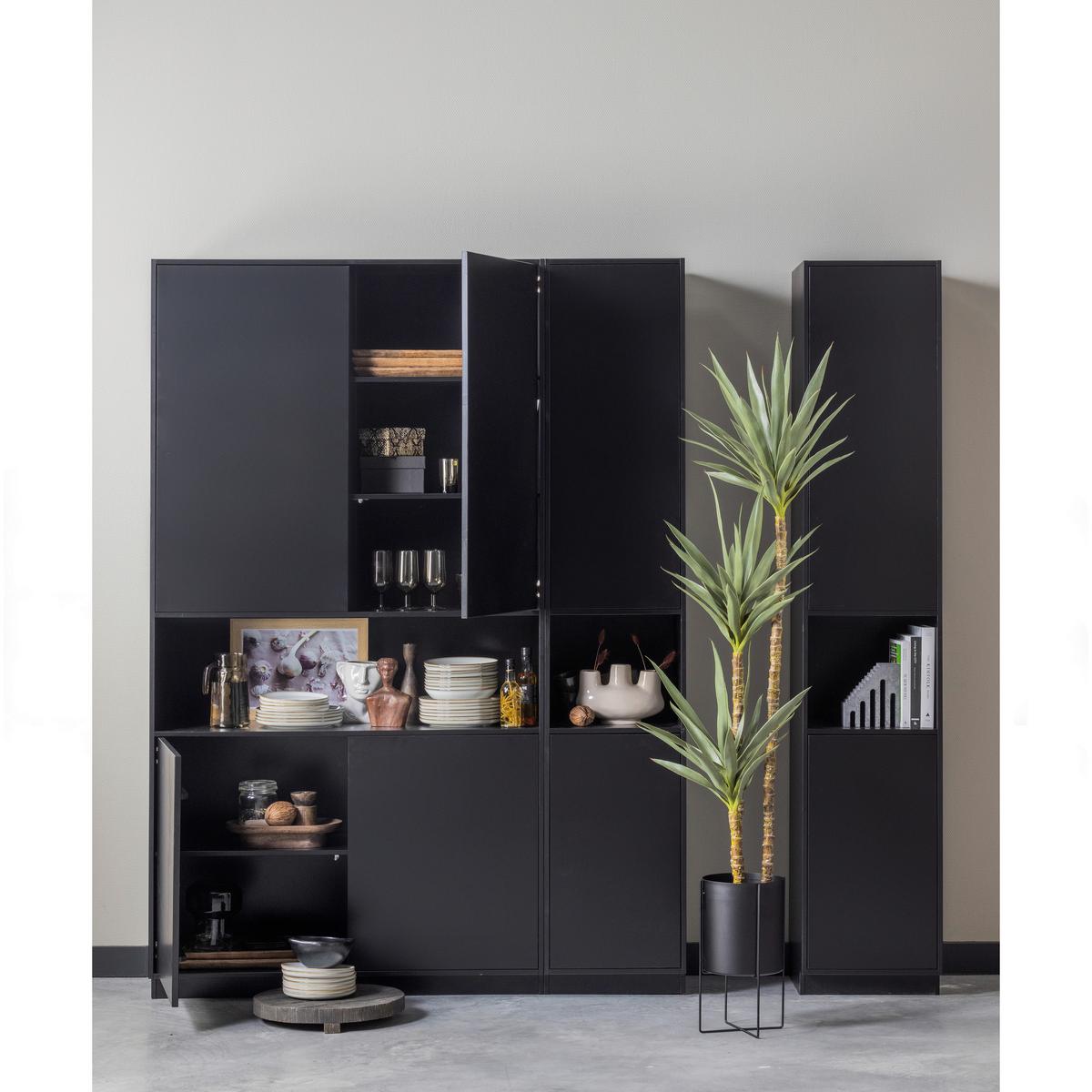 Buffet Finca Schwarz B: 110 cm - Schwarz, Design, Holz (110/210/40cm) - Livetastic