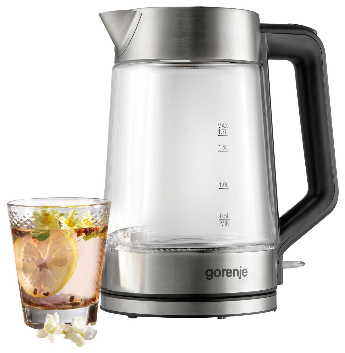 Wasserkocher K17ged - Silberfarben, Basics, Glas (23/27,6/21,4cm) - Gorenje