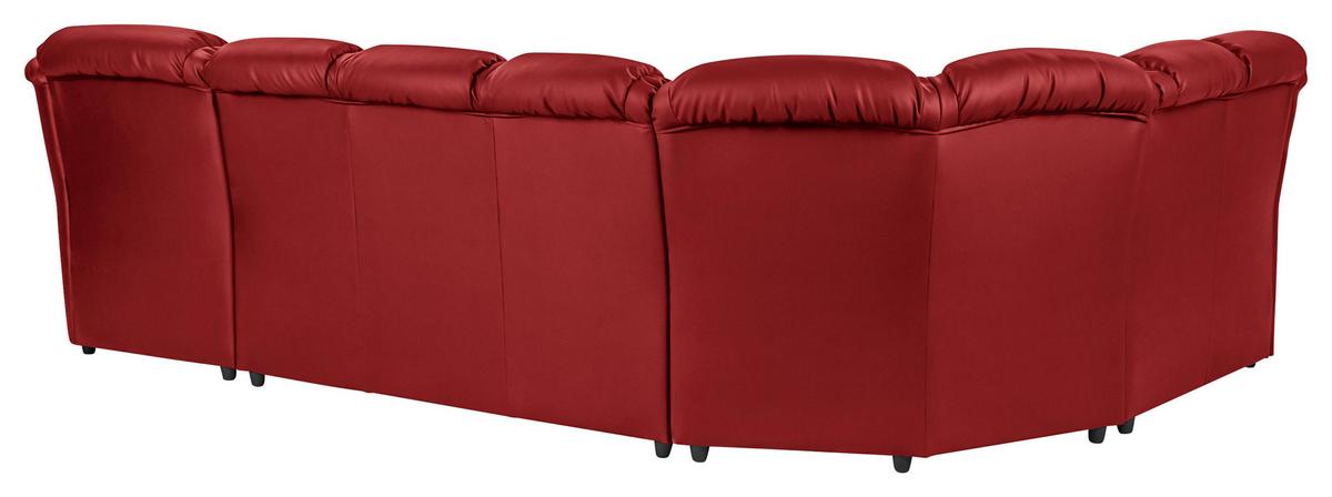 Wohnlandschaft Boston Rot Lederlook - Rot/Schwarz, KONVENTIONELL, Textil (216/333/165cm) - Livetastic