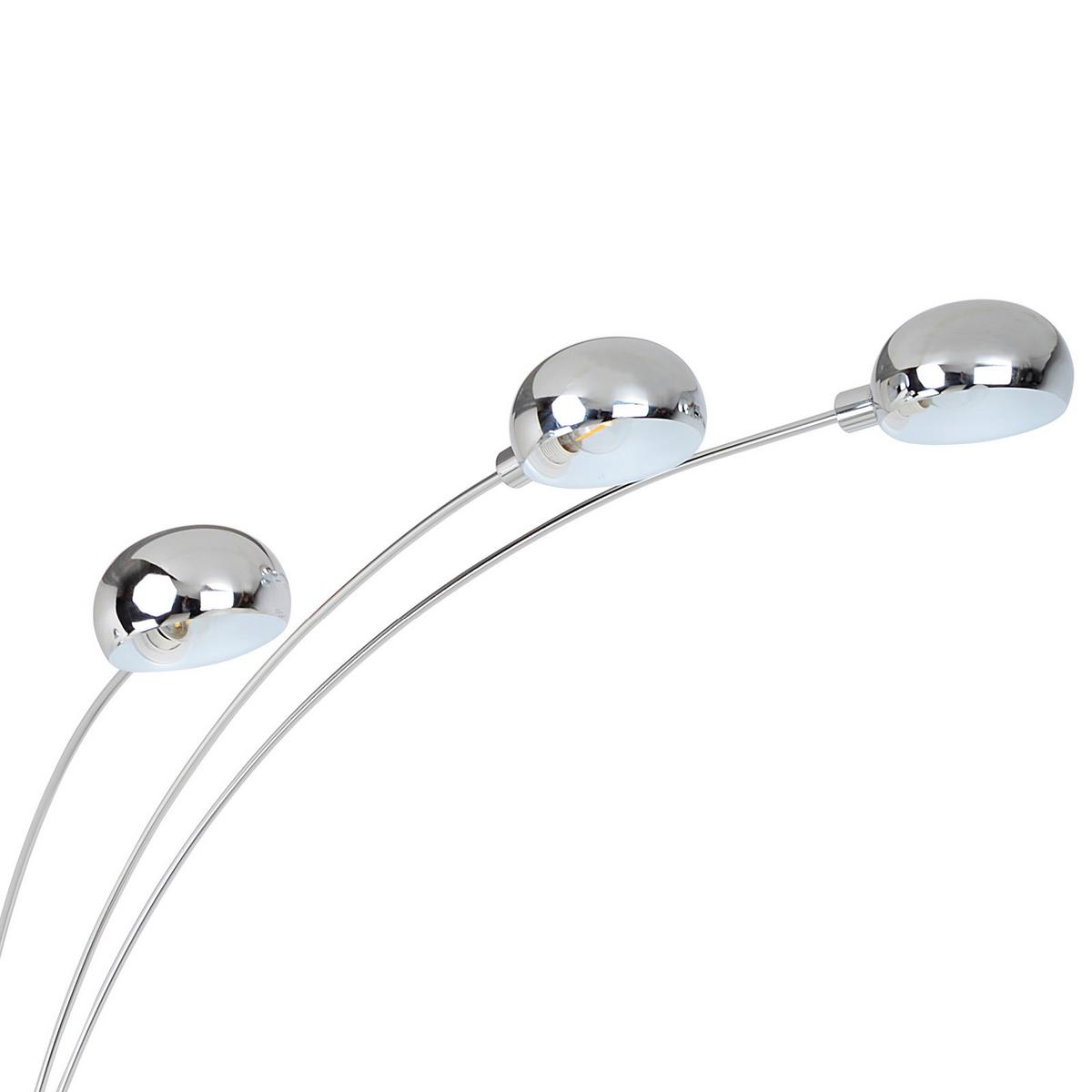 Stehlampe Leona Chromfarben/nickelfarben - Chromfarben/Nickelfarben, MODERN, Metall (200cm) - Luca Bessoni