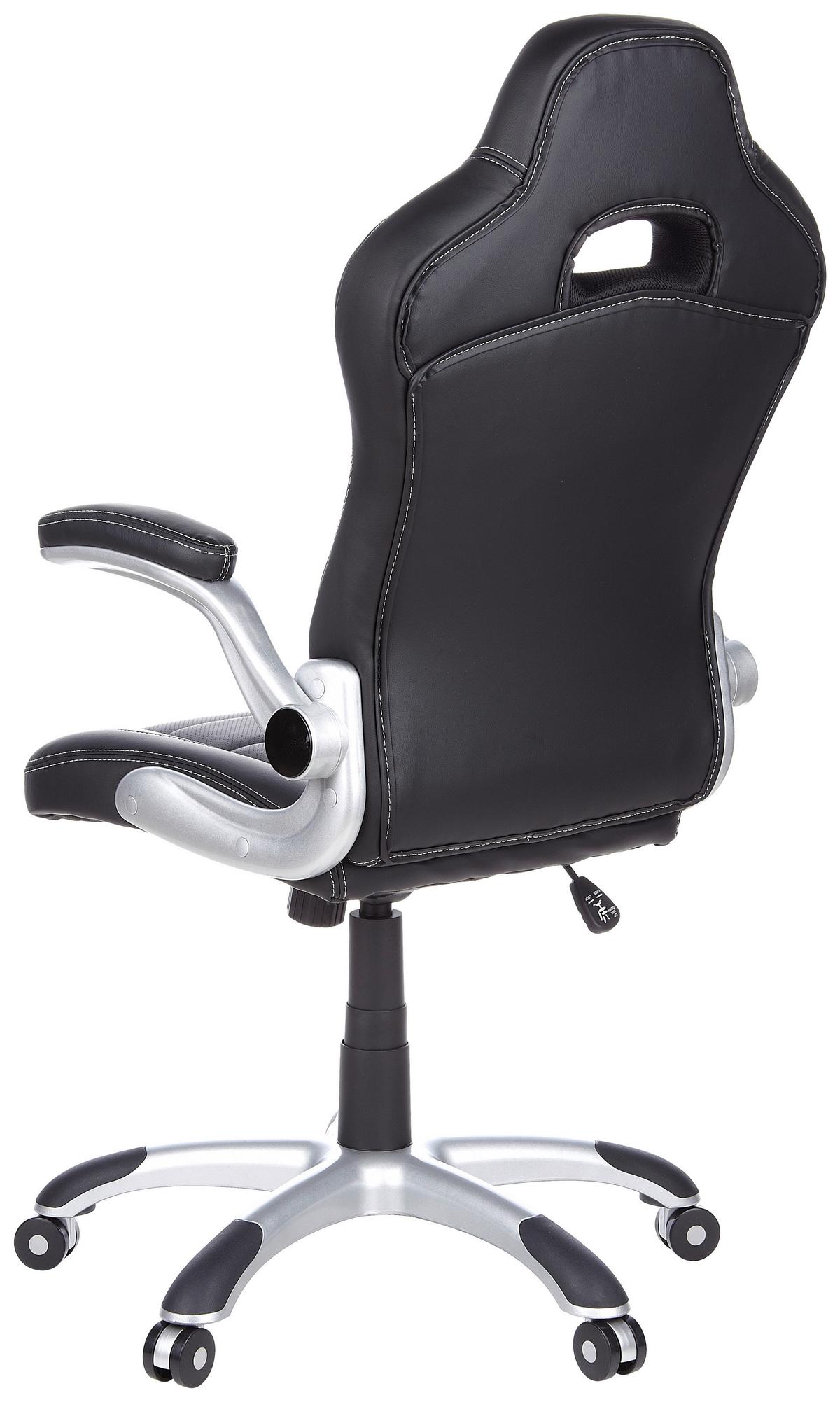 Gamingstuhl Game Sport Grau/schwarz/weiß - Silberfarben/Schwarz, MODERN, Kunststoff/Textil (64/118/57cm) - MID.YOU