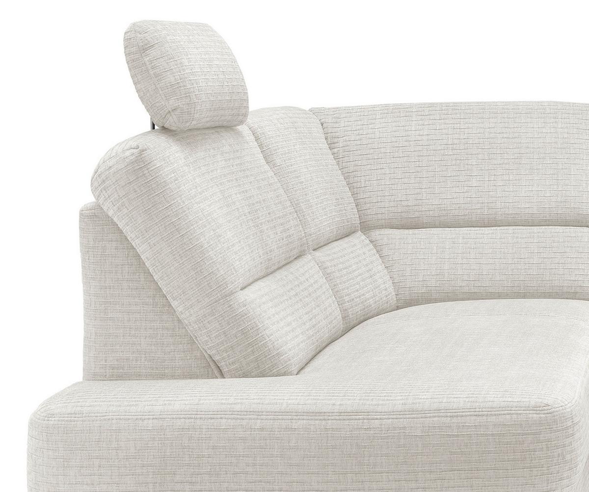 Ecksofa Cavoli Creme Relaxfunktion S: 190x266cm - Creme/Schwarz, MODERN, Textil (190/266cm) - Livetastic