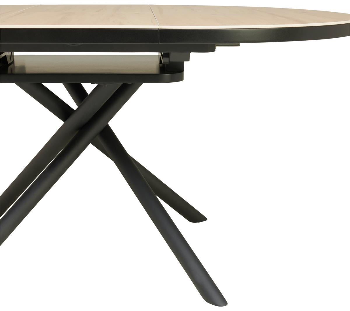 Esstisch Tuana - Bernsteinfarben/Schwarz, LIFESTYLE, Keramik/Holzwerkstoff (120-160/76/120cm) - MID.YOU