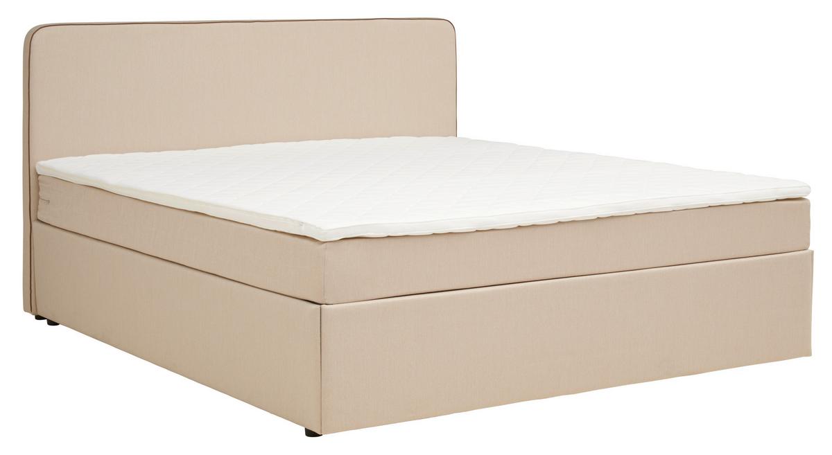 Boxspringbett Mit Topper 180x200 Cm Anton Beige - Beige, KONVENTIONELL, Holz/Textil (180/200cm) - P & B
