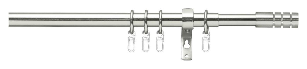 Rundstangengarnitur 1-lfg Ada Edelstahlfarben L: 120-230cm - Edelstahlfarben, ROMANTIK / LANDHAUS, Metall (120-230cm) - James Wood