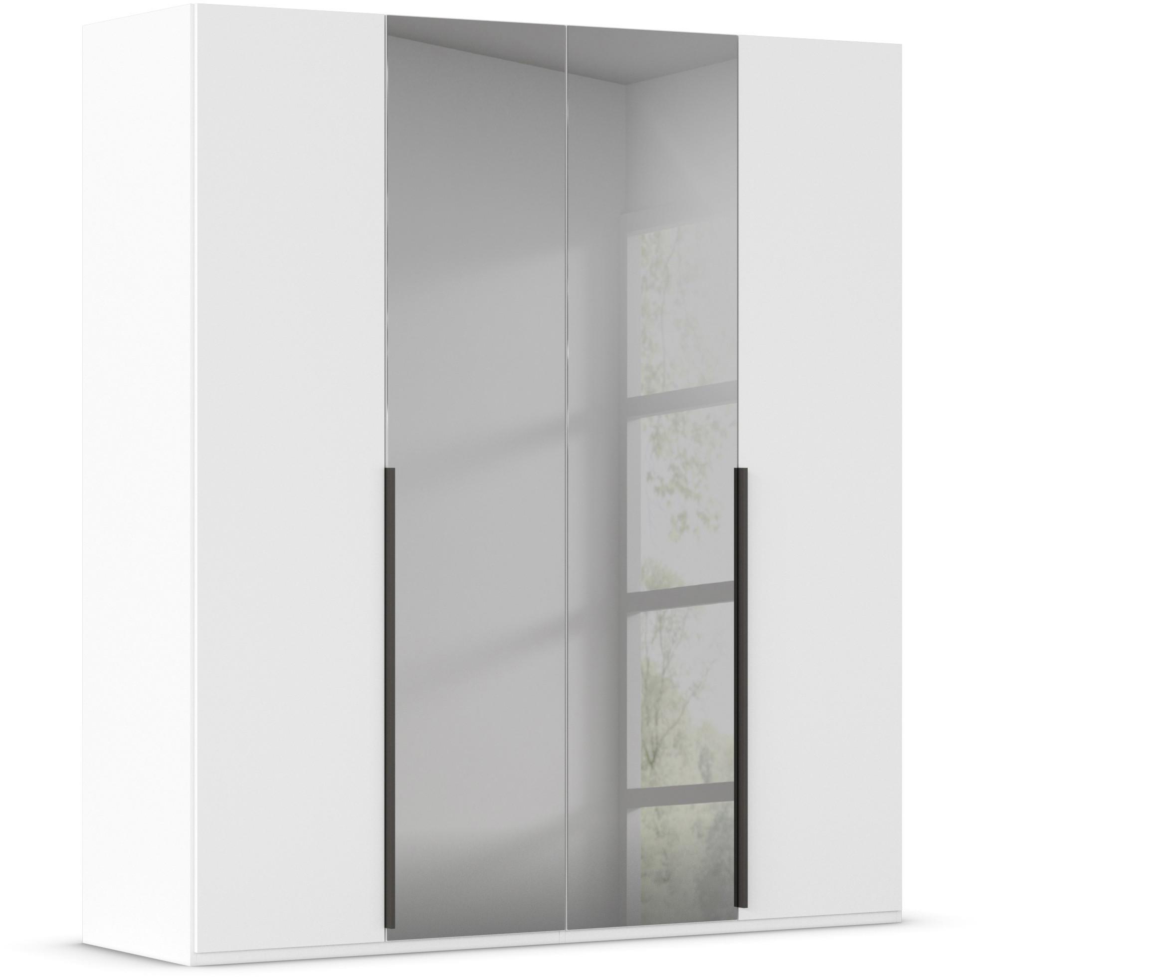 Drehtürenschrank Paola Grau Weiß B: 201 cm - Weiß/Grau, Trend, Glas/Holzwerkstoff (201/223/61cm) - Rauch Möbel