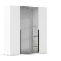 Drehtürenschrank Paola Grau Weiß B: 201 cm - Weiß/Grau, Trend, Glas/Holzwerkstoff (201/223/61cm) - Rauch Möbel