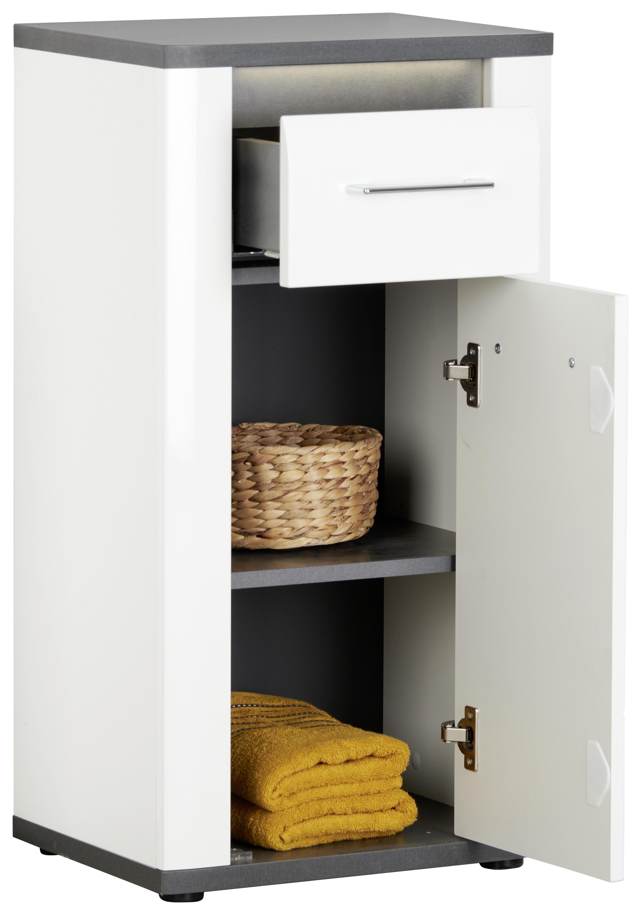 Luca Bessoni Unterschrank Mit Soft-Close + Led Alassio B: 42,4 cm, Weiß