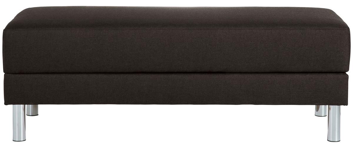 Ecksofa mit Schlaffunktion Just Fashion Dunkelbraun - Chromfarben/Dunkelbraun, KONVENTIONELL, Textil (152/230cm) - Max Winzer