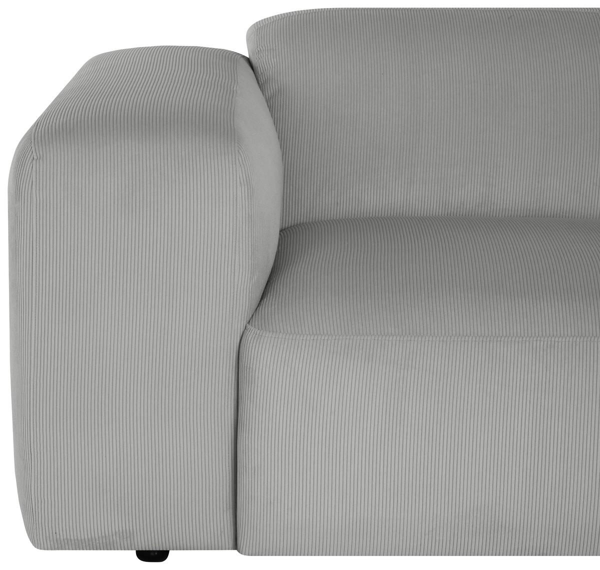 Ecksofa Hannah Hellgrau 252x170 Cm - Hellgrau/Schwarz, Design, Textil (252/170cm) - MID.YOU