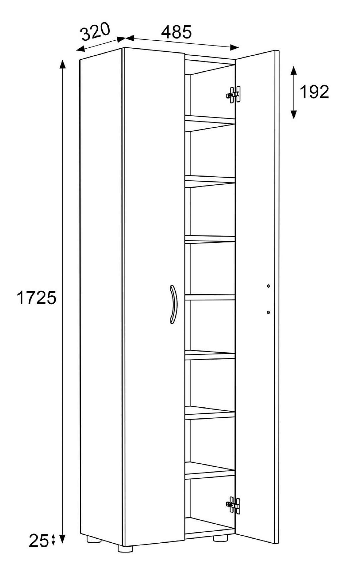 Botník ULAS antracit - šedá/antracitová, Moderní, kov/kompozitní dřevo (49/173/30cm) - MID.YOU