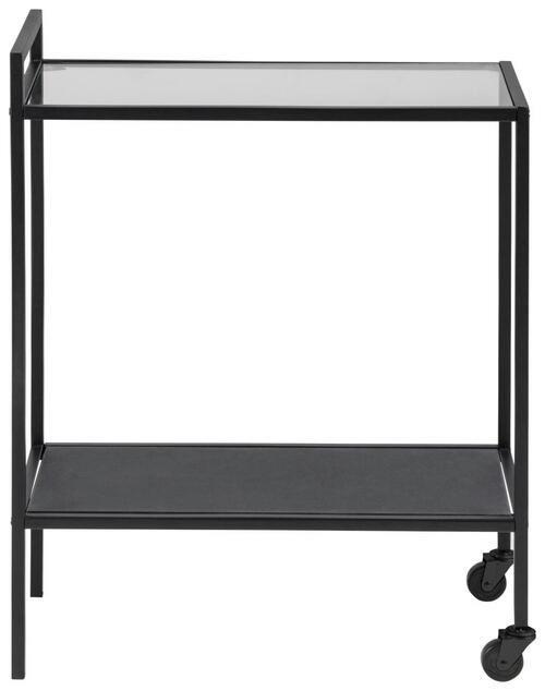 Servierwagen Metall/Glas Seaford Schwarz Mit 2 Laden