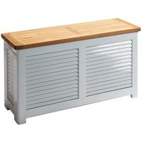 TRUHE CLASSIC 5056012 - Weiß/Teakfarben, ROMANTIK / LANDHAUS, Holz (90/48/30cm) - MID.YOU