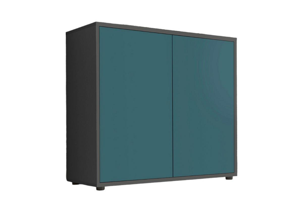 Kommode 79 Cm Mailand Typ 4, Anthrazit - Anthrazit/Petrol, MODERN, Holzwerkstoff (79/73/33cm) - MID.YOU