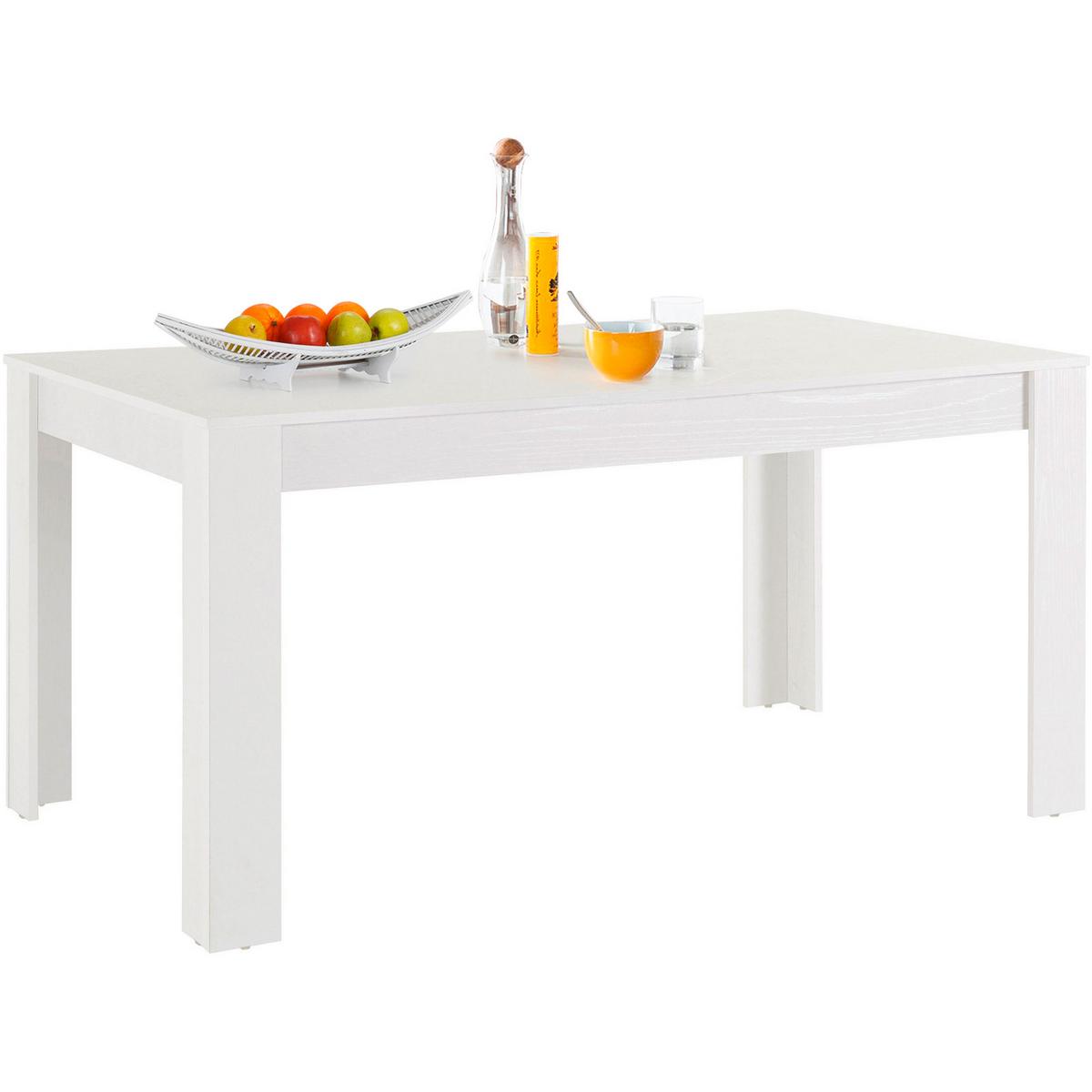 Esstisch Lynn Weiß L: 160 cm - Weiß, Design, Holzwerkstoff (160/75/90cm) - MID.YOU