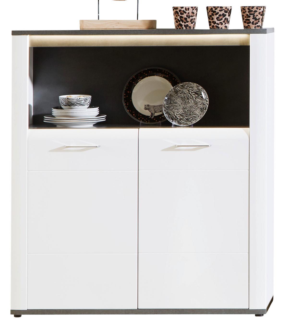 Wohnkombination Modern 4 Tlg. Mit Led Alassio 2, Weiß/matera - MODERN (312,6/200/40,5cm) - Luca Bessoni