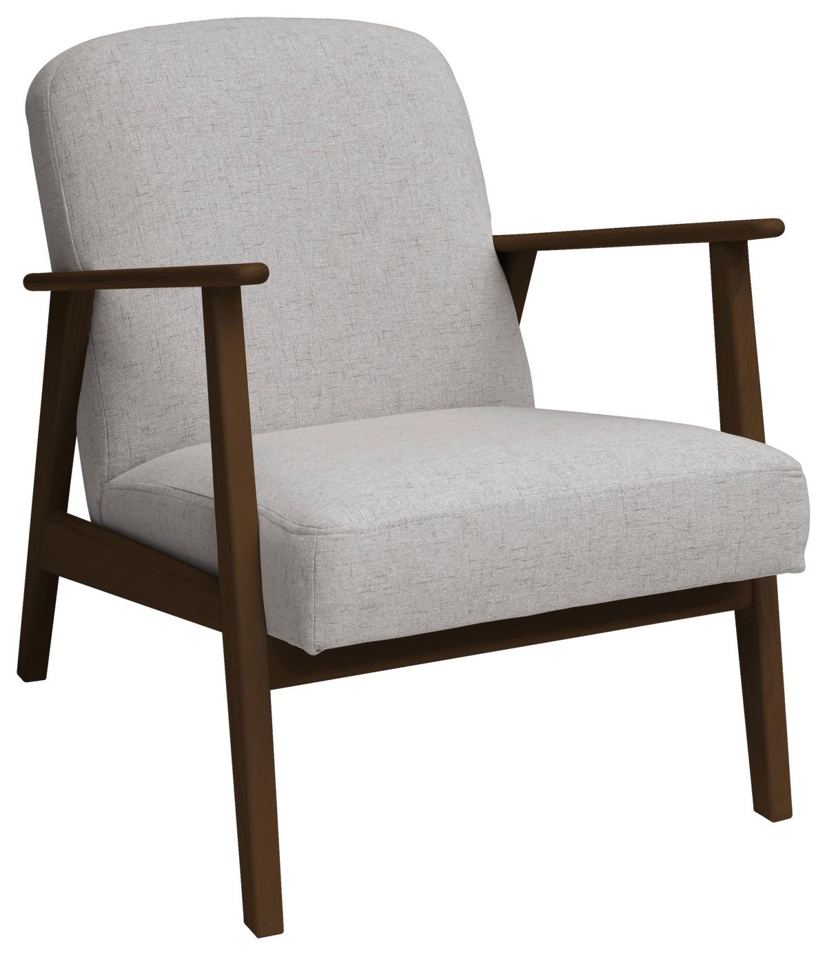 Sessel Retro - Dunkelbraun/Beige, Natur, Holz/Textil (63/78/78cm) - Livetastic