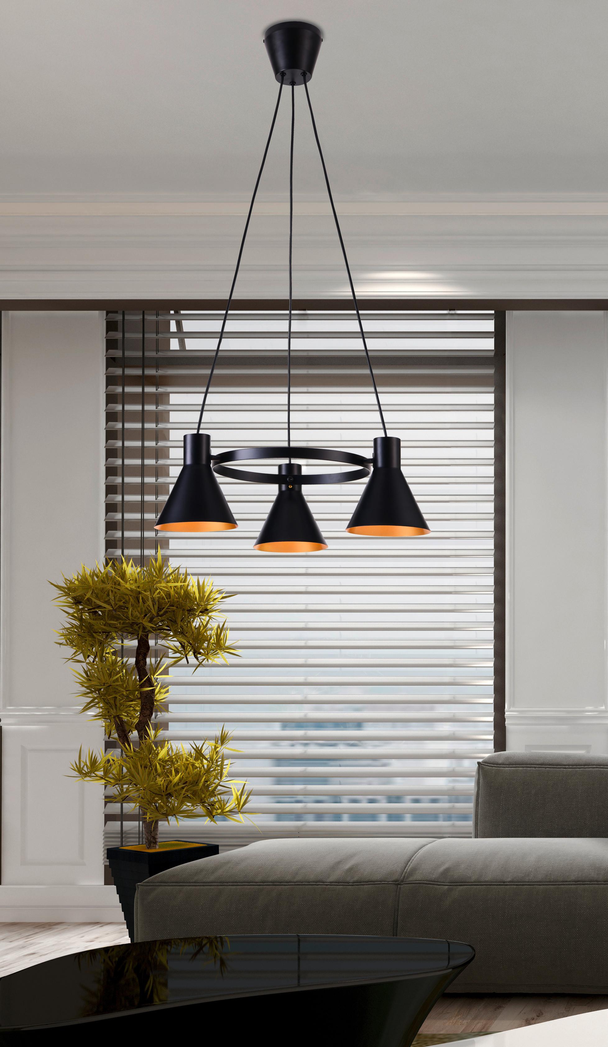 Pendelleuchte 33-71156 More - Goldfarben/Schwarz, Design, Metall (55/55/100cm)