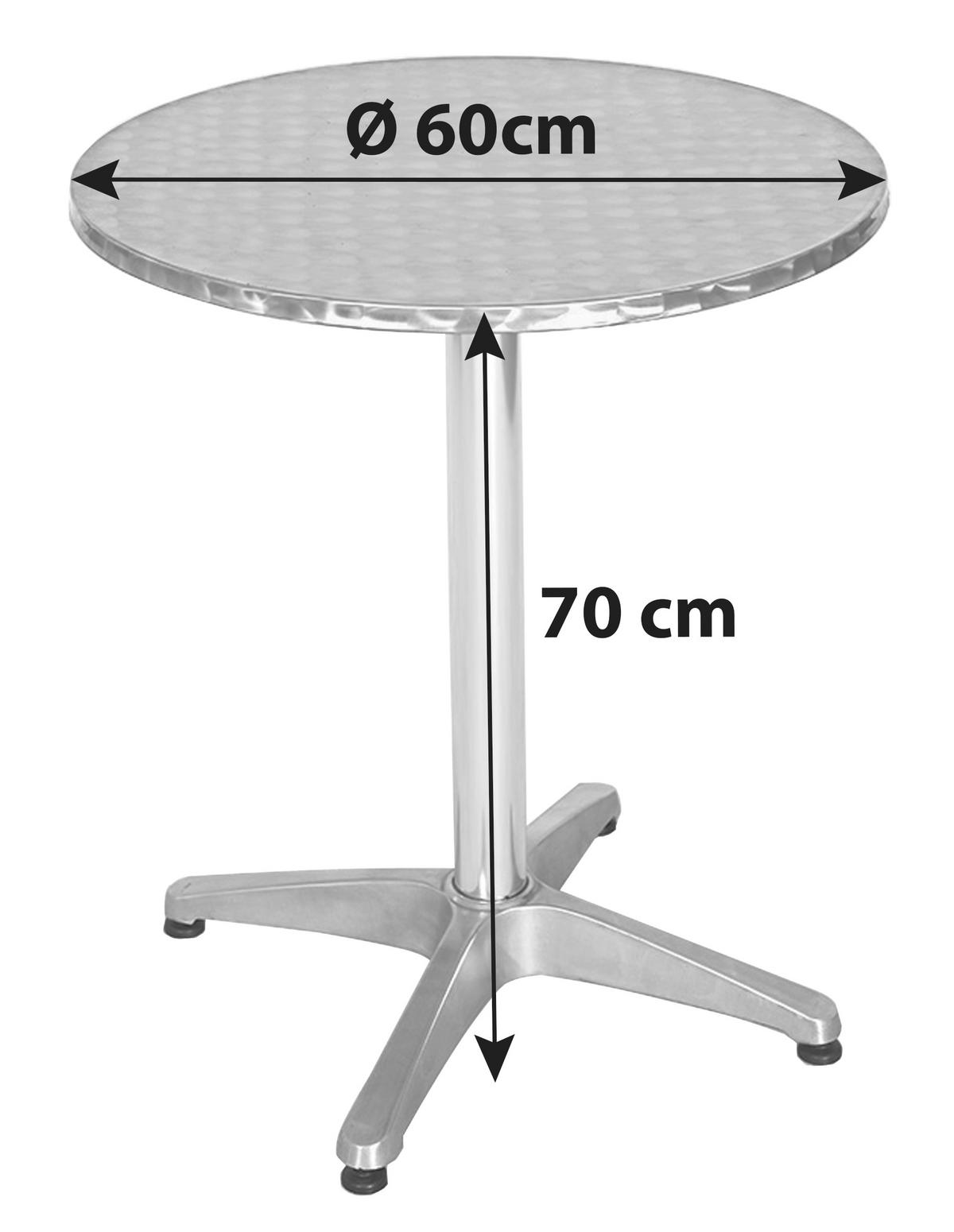 Kerti Asztal Maria - alumíniumszínű, Konventionell, műanyag/fém (60/70cm) - Ondega