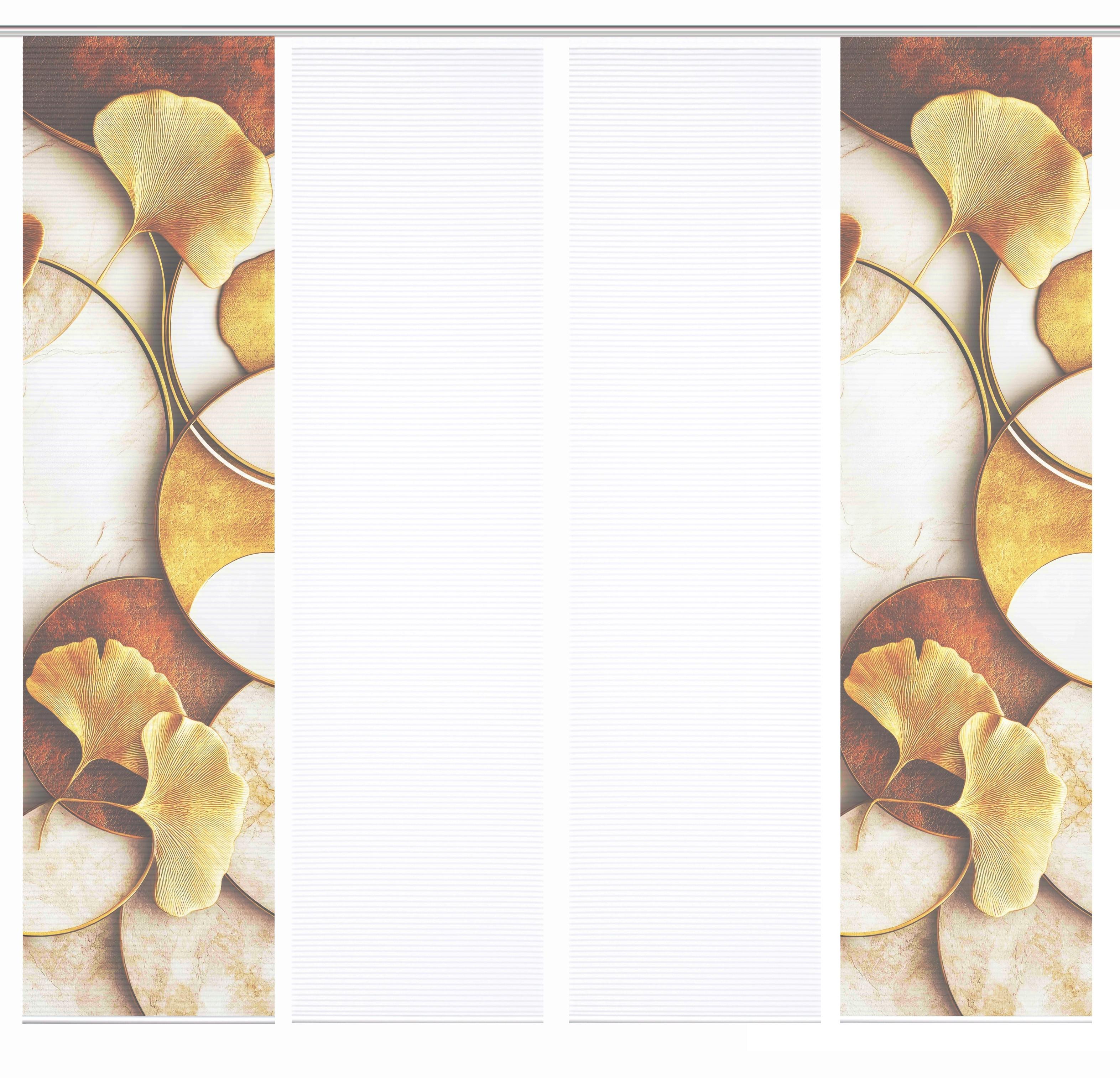 Flächenvorhang Storm 4er Set - Cognac/Goldfarben, Natur, Textil (60/245cm)