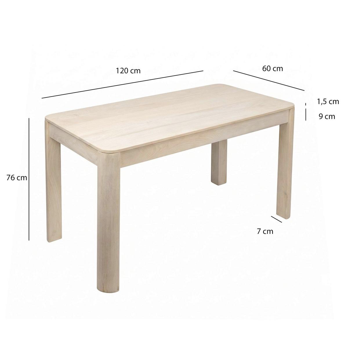 ESSTISCH Weiß L: 120cm - Weiß, Design, Holz (120/76/60cm) - Livetastic