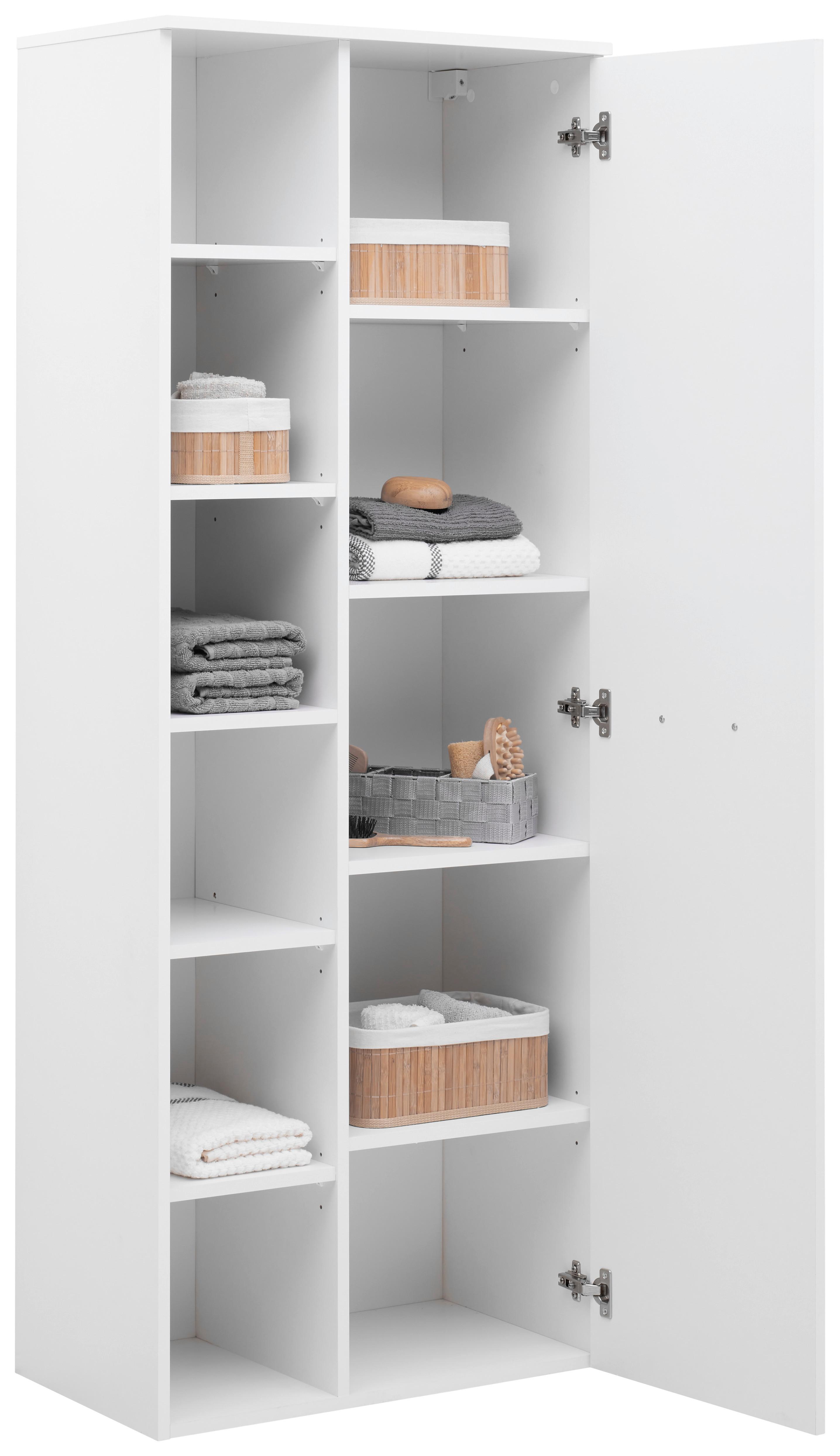 Badezimmer Hochschrank BxH 65x168,5 cm Weiß - Weiß, KONVENTIONELL, Holzwerkstoff (65/168,5/38,5cm) - Ondega