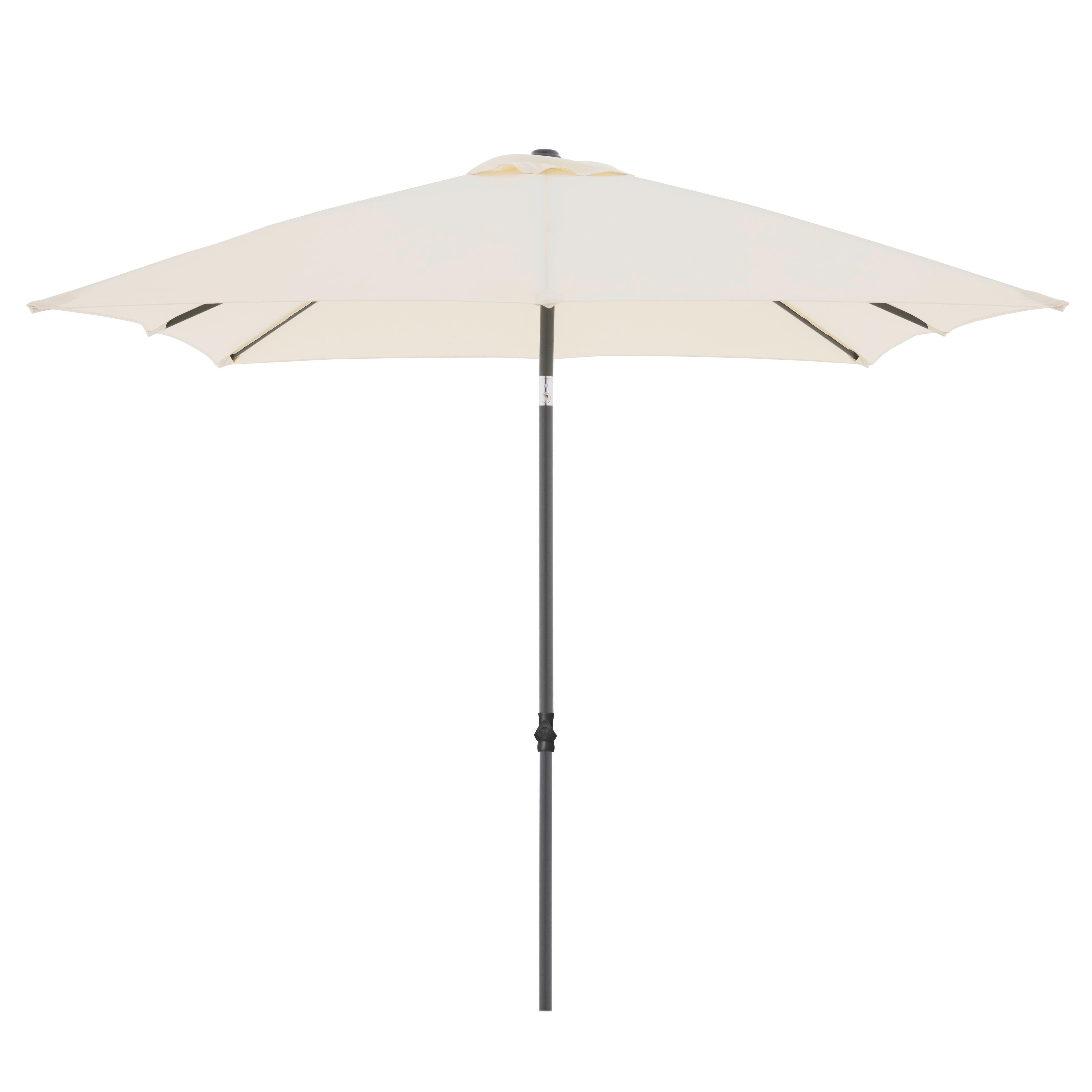 Sonnenschirm Doppler LxBxH: 208x208x248 cm Naturfarben - Anthrazit/Naturfarben, Basics, Textil/Metall (208/208/248cm) - Doppler