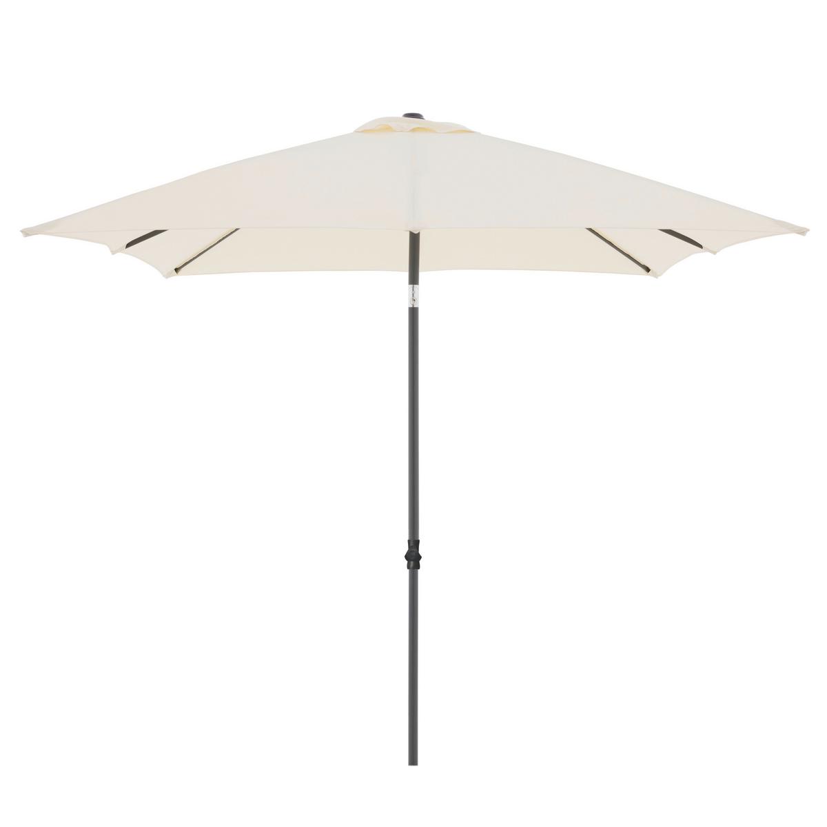 Sonnenschirm Doppler LxBxH: 208x208x248 cm Naturfarben - Anthrazit/Naturfarben, Basics, Textil/Metall (208/208/248cm) - Doppler