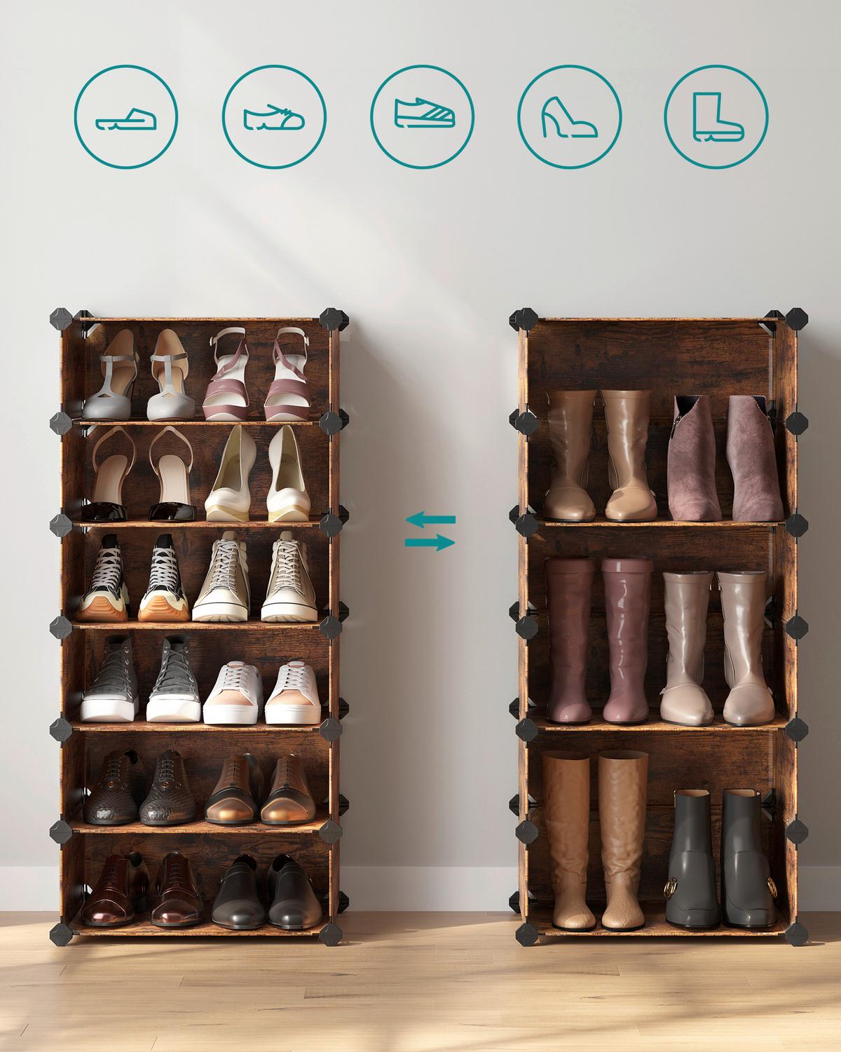 Schuhregal Braun B: 43 Cm - Braun, Basics, Kunststoff/Metall (43/173/31cm)