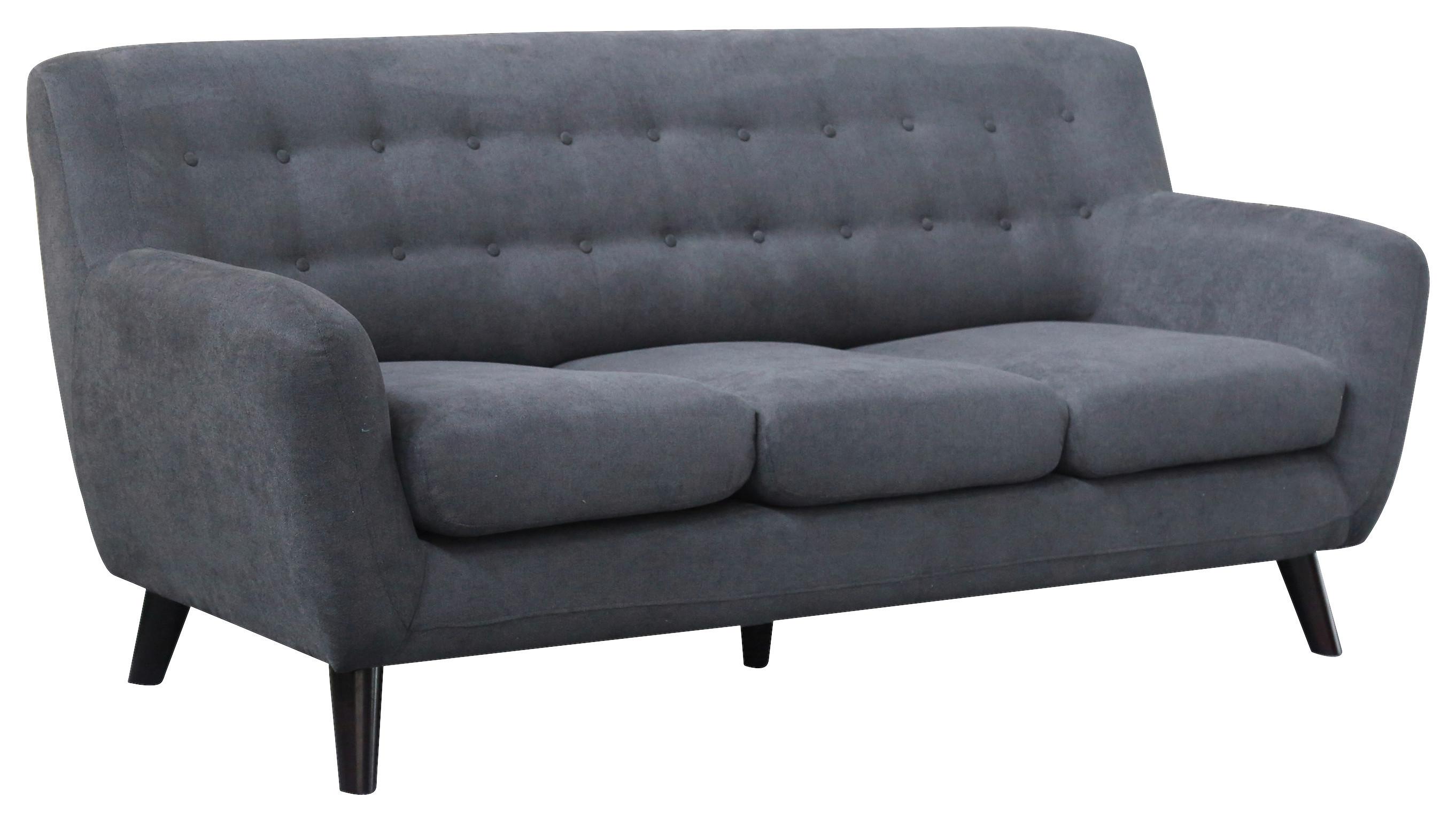 Dreisitzer-Sofa Monaco, Mikrofaser - Dunkelgrau/Schwarz, MODERN, Textil (181/82/85cm) - Luca Bessoni