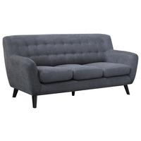 Dreisitzer-sofa Monaco, Mikrofaser - Dunkelgrau/Schwarz, MODERN, Textil (181/82/85cm) - Luca Bessoni