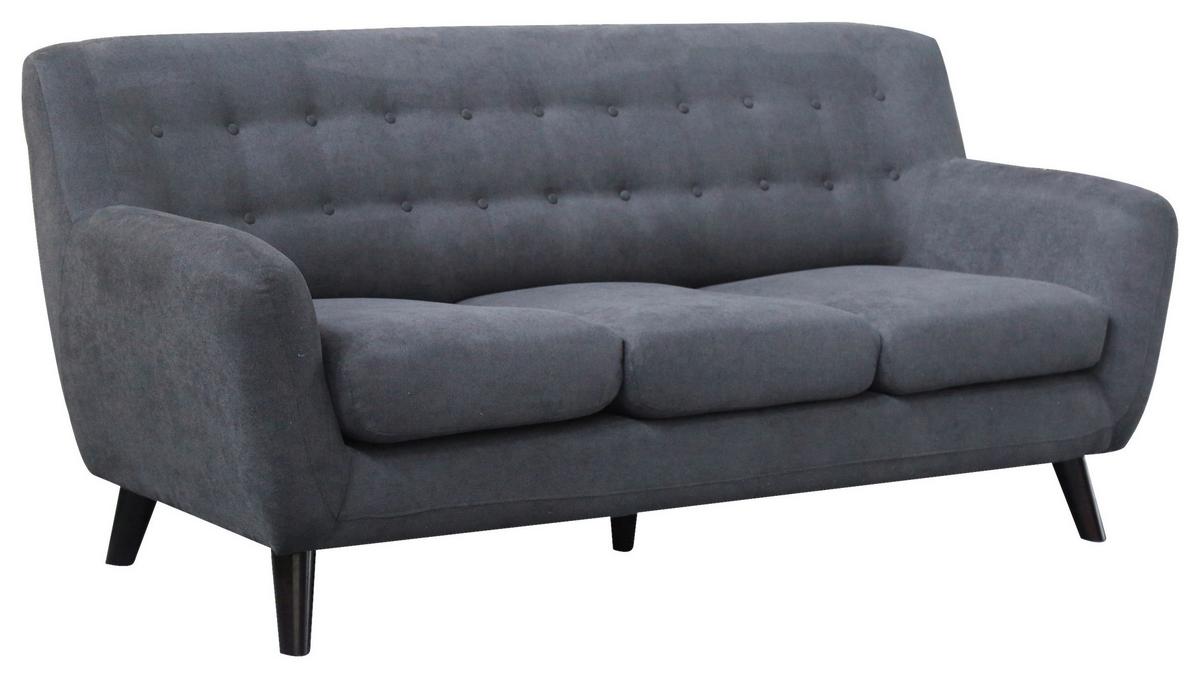 Dreisitzer-sofa Monaco, Mikrofaser - Dunkelgrau/Schwarz, MODERN, Textil (181/82/85cm) - Luca Bessoni