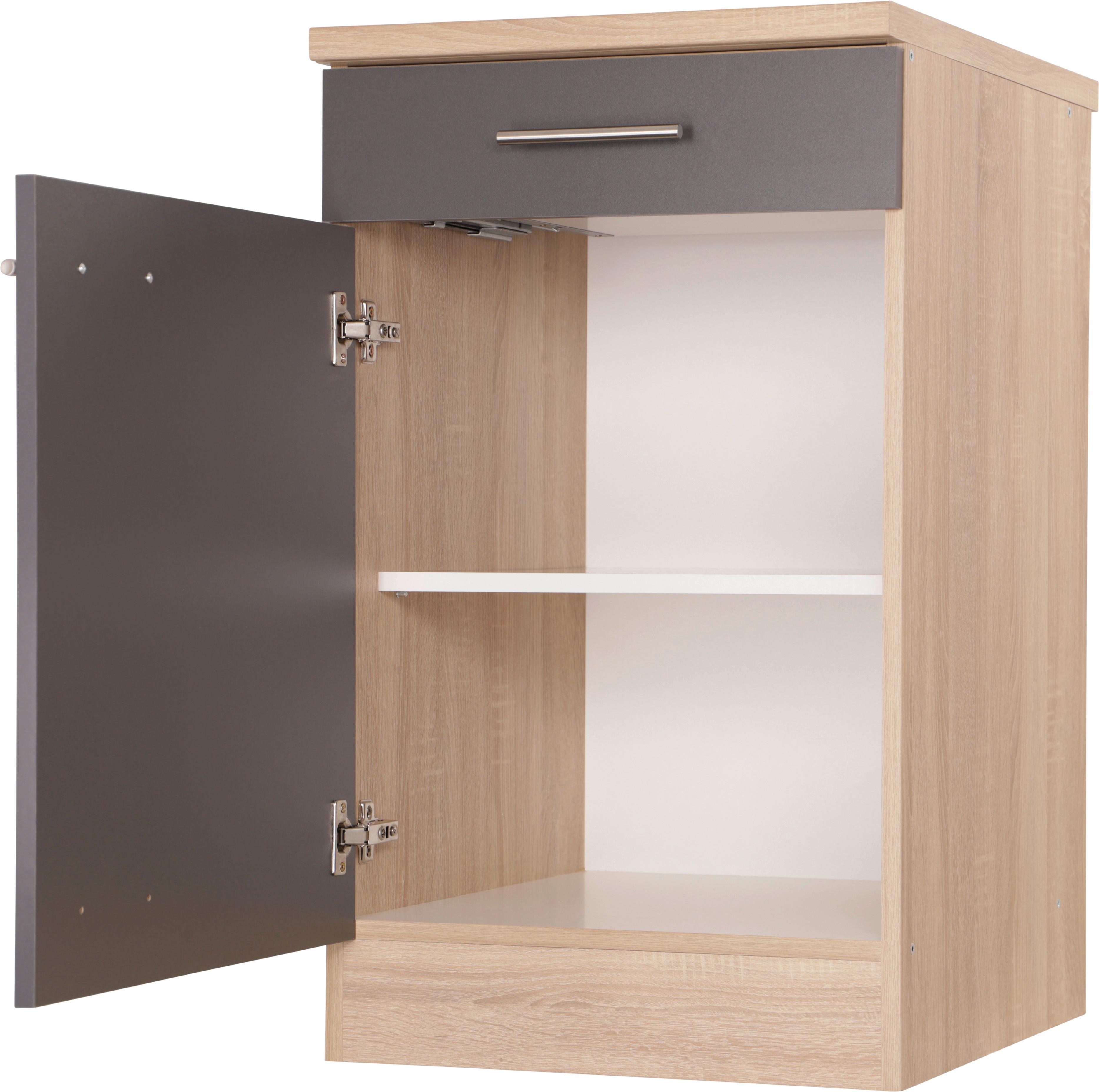 Küchenunterschrank Merle Grau, Eiche Dekor B:50cm - Eichefarben/Grau, Basics, Holzwerkstoff (50/84,8/60cm) - Respekta