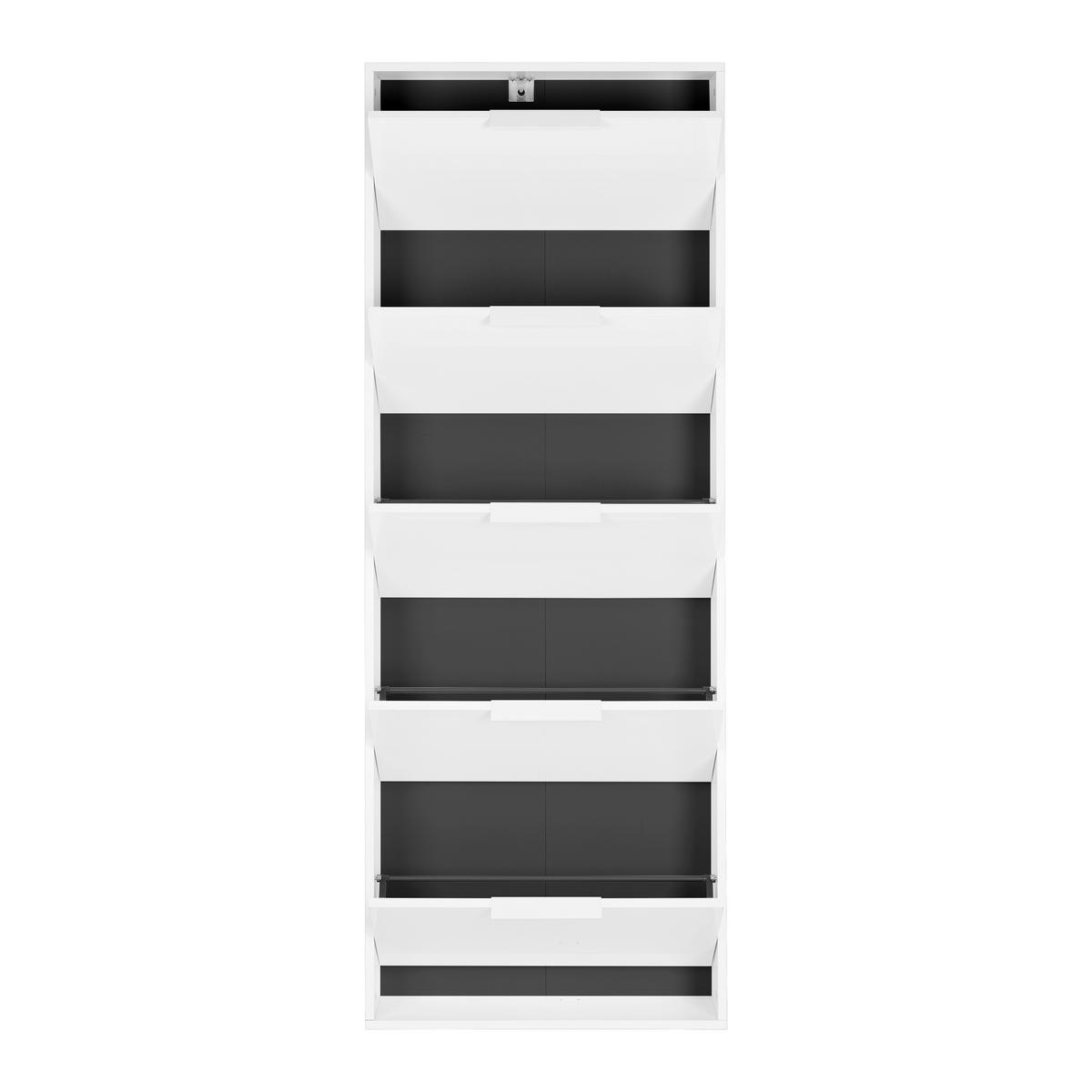 VYKLÁPĚCÍ BOTNÍK ESPRESSO - vysoce lesklá bílá, Konvenční, kompozitní dřevo (65/174/15cm) - Mömax