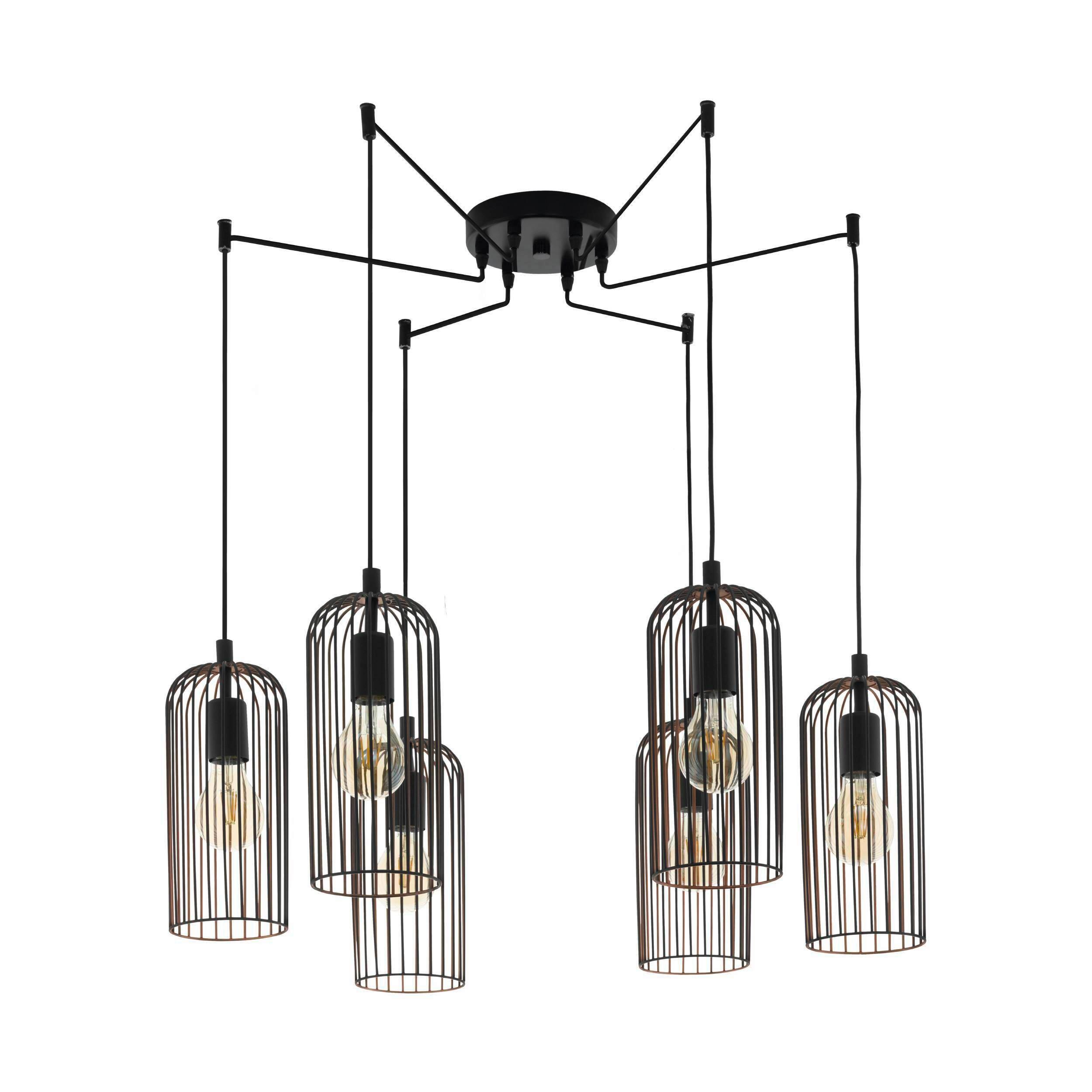 Hängeleuchte 49643_ 'rocca - Schwarz/Kupferfarben, Design, Metall (13/130cm) - Eglo