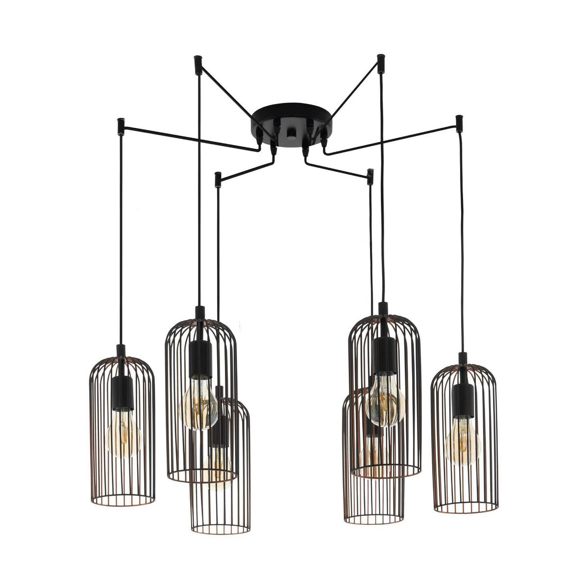 Hängeleuchte 49643_ 'rocca - Schwarz/Kupferfarben, Design, Metall (13/130cm) - Eglo