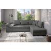 Eckschlafsofa Alvito Graubraun S: 298x202 cm - Graubraun/Schwarz, MODERN, Textil (298/202cm) - MID.YOU