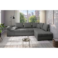 Eckschlafsofa Alvito Graubraun S: 298x202 Cm - Graubraun/Schwarz, MODERN, Textil (298/202cm) - MID.YOU