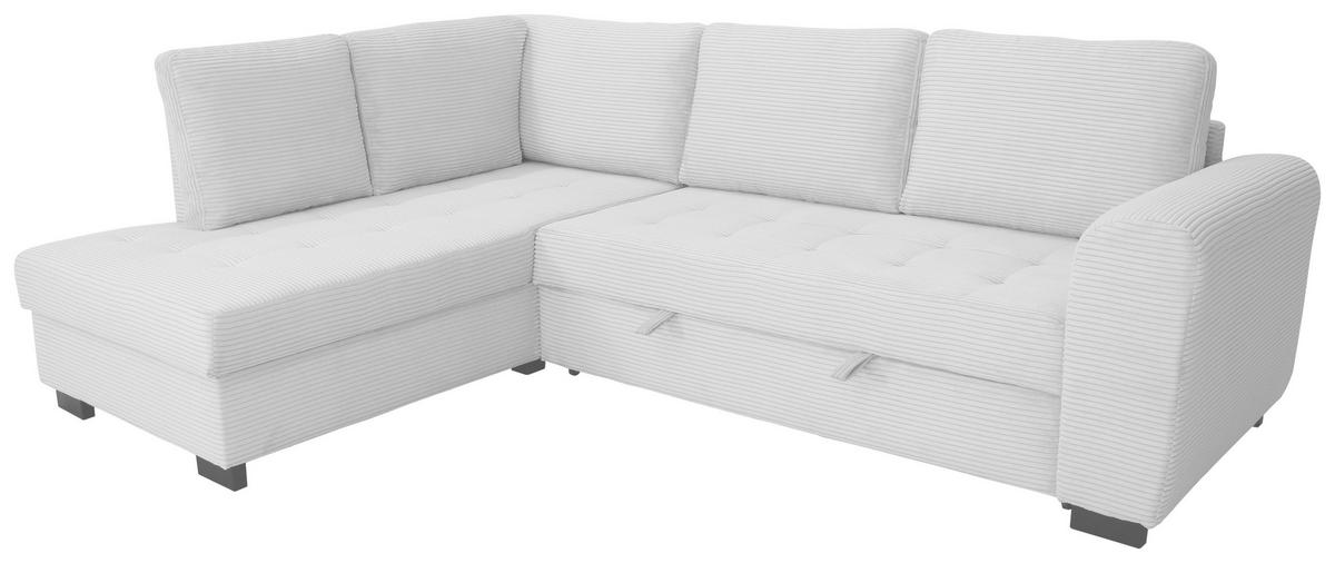 Ecksofa John Silberfarben S: 178x239 cm - Silberfarben/Schwarz, Trend, Textil (178/239cm)