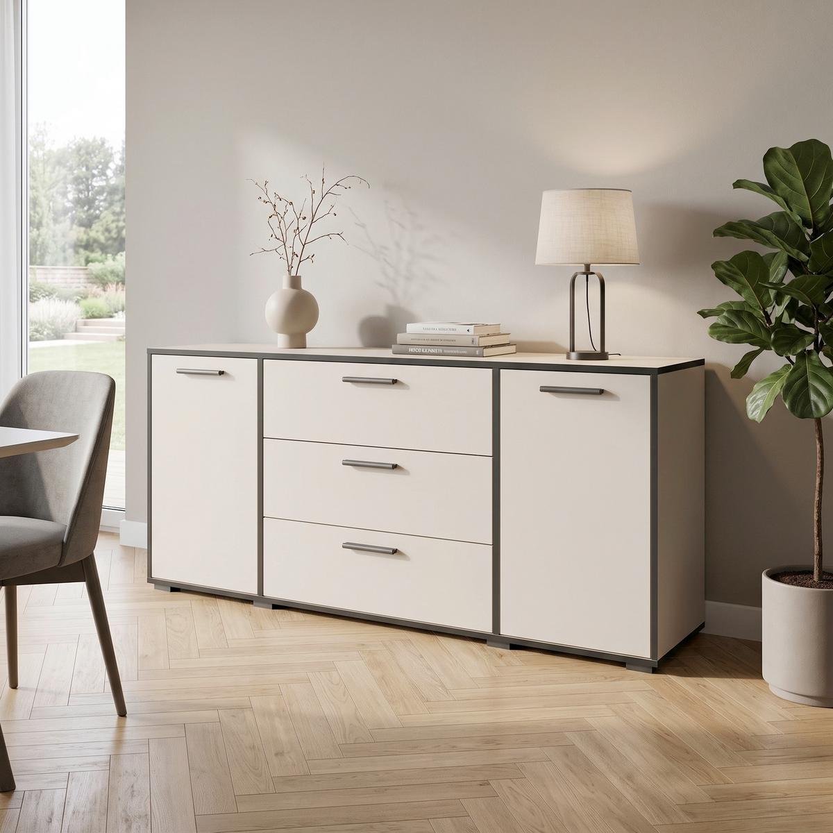 Sideboard Bogota Kaschmir/Graphitfarben B:150cm - Kaschmir/Graphitfarben, Basics, Holzwerkstoff (150/68/40cm) - P & B