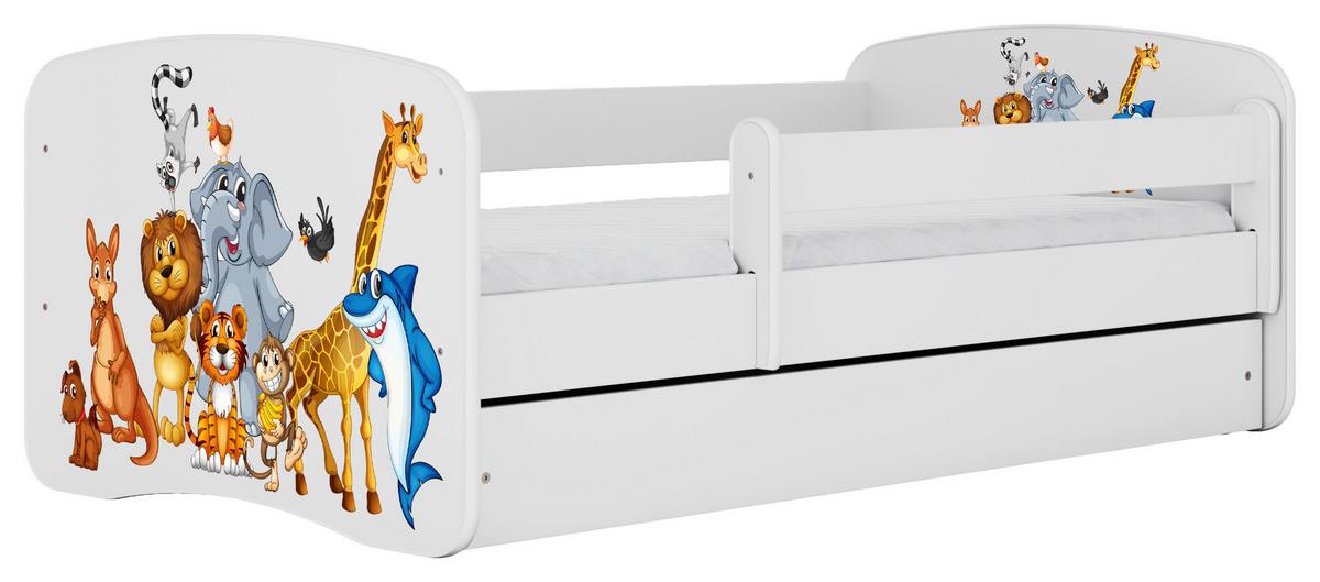 Kinder-/Juniorbett Babydreams inkl. Matratze 80x160 - Birkefarben/Weiß, MODERN, Holz/Holzwerkstoff (80/160cm) - MID.YOU