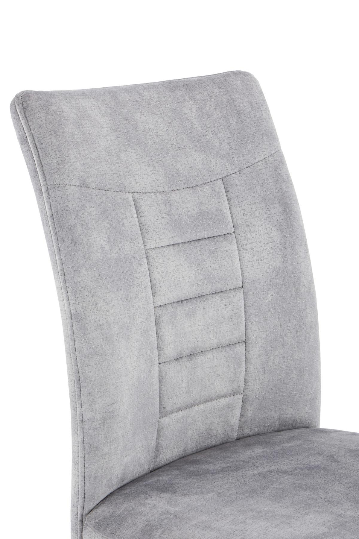 Schwingstuhl-Set Gela S 4er-Set - Silberfarben/Schwarz, MODERN, Textil/Metall (49/98/61cm) - MID.YOU