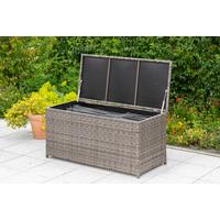 Kissenbox mit Aufklappbarem Deckel BxHxT: 123/54/60 cm - Grau, KONVENTIONELL, Kunststoff/Metall (123/54/60cm) - Gardenson