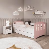 KINDER-/JUNIORBETT Classic Pink/Weiß 80x160cm - Pink/Birkefarben, MODERN, Holz/Holzwerkstoff (80/160cm) - MID.YOU