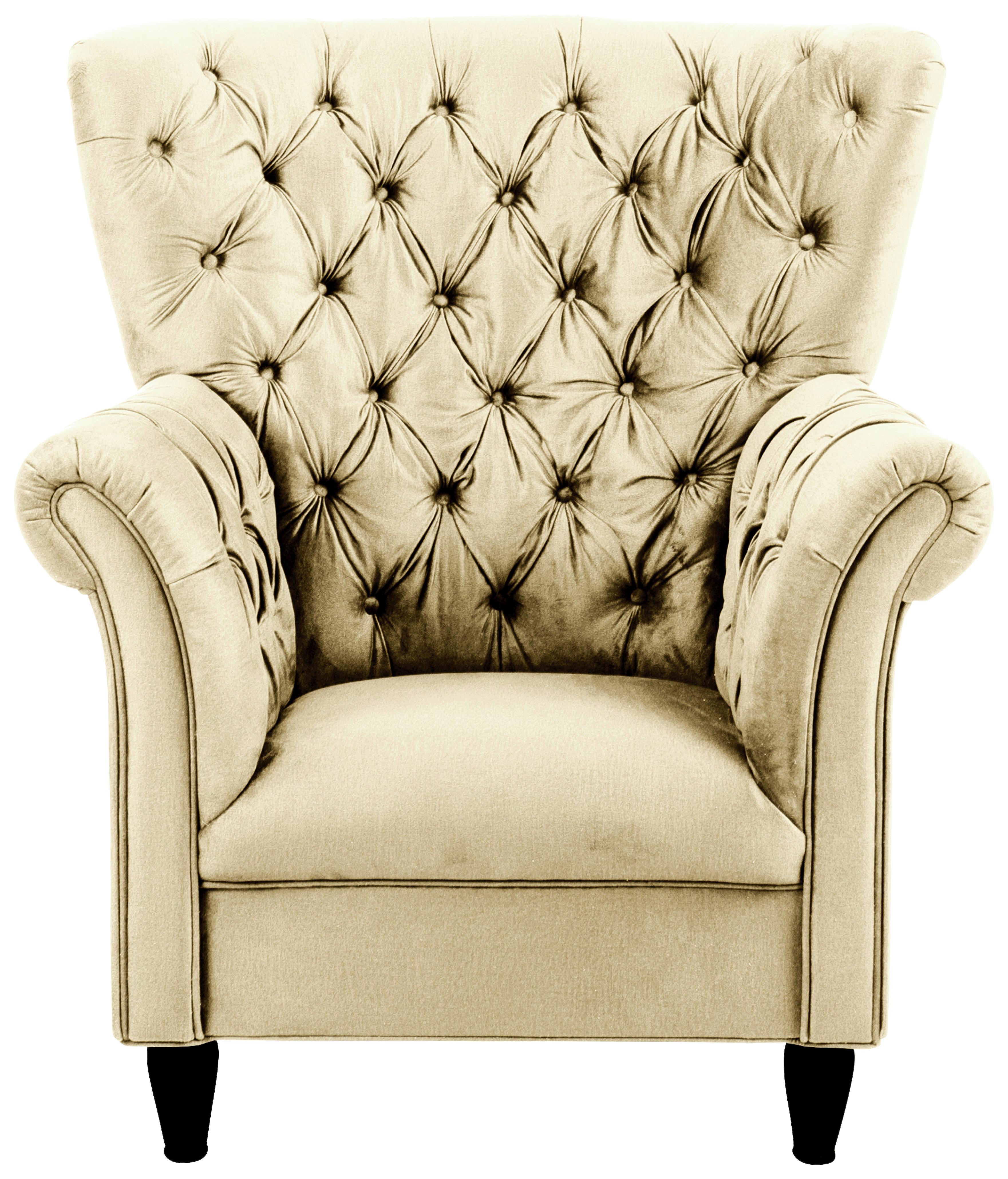 Ohrensessel Cupido - Beige/Schwarz, Design, Textil (96/112/86cm) - MID.YOU