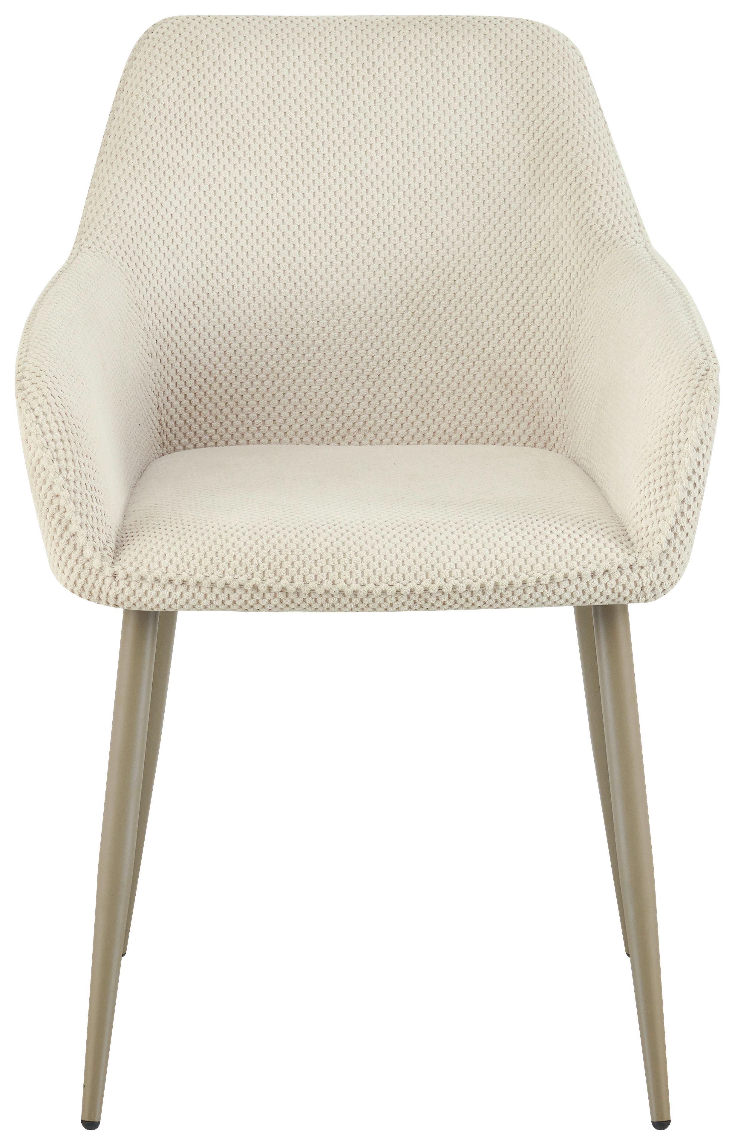 Armlehnstuhl Cora Webstoff Beige, B: 56 Cm - Beige, KONVENTIONELL, Textil/Metall (56/81/61cm) - MID.YOU
