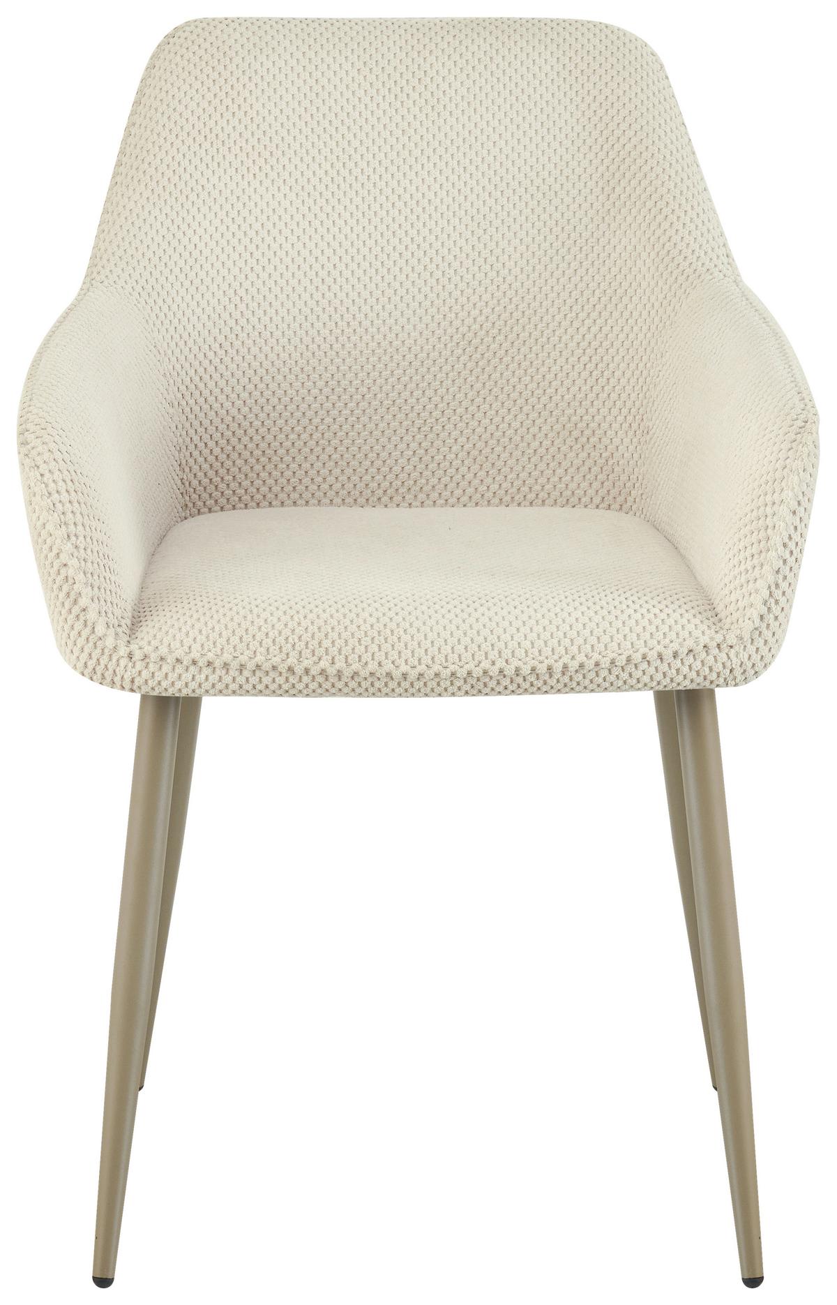 Armlehnstuhl Cora Webstoff Beige, B: 56 cm - Beige, KONVENTIONELL, Textil/Metall (56/81/61cm) - MID.YOU