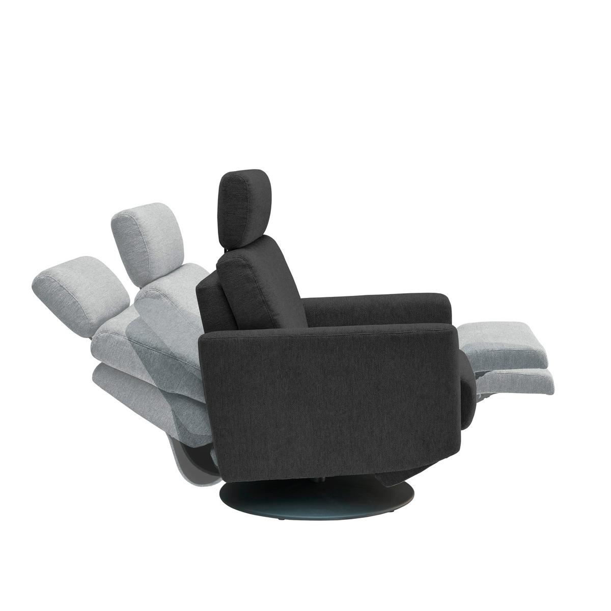 Relaxsessel Centrale T: 87-154 cm, Schwarz - Schwarz, MODERN, Textil (77/105/87-154cm) - Livetastic