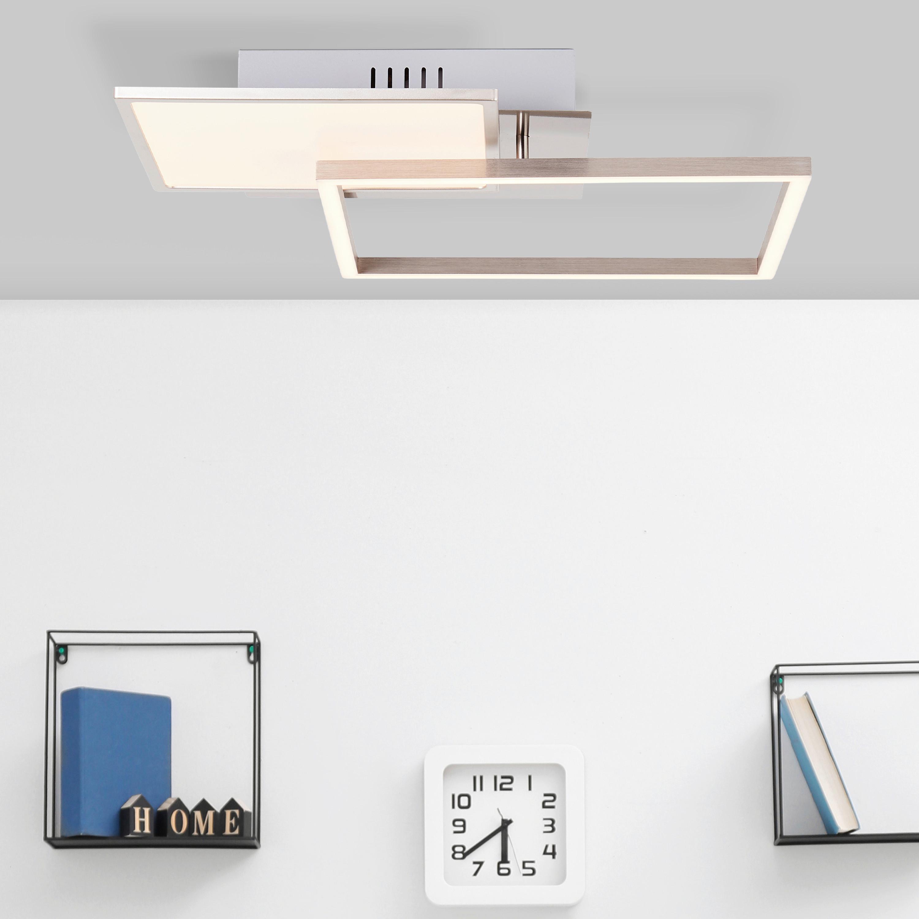 LED-Deckenleuchte Zelia L: 40 cm Mit 3 Helligkeitsstufen - Nickelfarben, Design, Kunststoff/Metall (6,4/40/40cm) - Brilliant